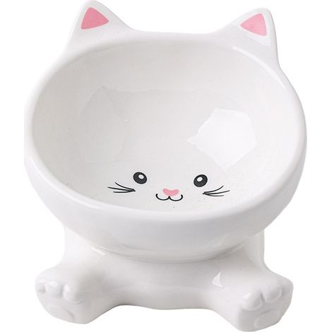 Lettiera per gatti Pink Flamingo - Ciotola antiscivolo multifunzionale - 200 ml - Ceramica - Lavabile in lavastoviglie