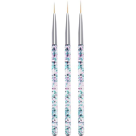 Brush À Ongles - Poils En Fibre Synthétique Fine - Pour Peinture Gel UV Et Détails Précis - Usage Domestique Et Professionnel - Lot De 5 (1/5)
