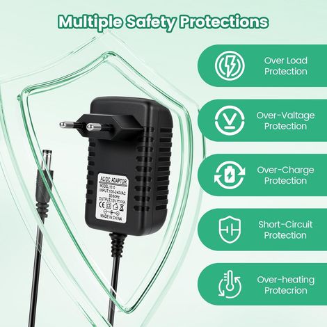 Chargeur pour visseuse sans Fil Bosch EasyDrill 12, Bloc d'alimentation 15V 0.5A,câble de Charge pour visseuse sans Fil Bosch EasyDrill 12,système de Protection Polyvalent intégré,Remplacement de 2 m