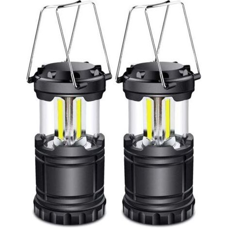 Lanterne Camping LED, Lampe Camping portable 350LM avec poignées en métal, pour Tente Camping Randonnée Pêche Cave etc, 2 pièces [Classe énergétique A+] (1/5)