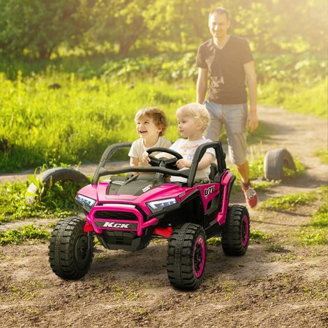 2 Seater 24V 7AH Ride on Truck, Battery Powered Electric Ride On Car w/ Remote, Suspension, 3 Speeds, Pink (1/5)