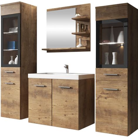 Conjunto de mueble de baño Scientia IV, Castaña