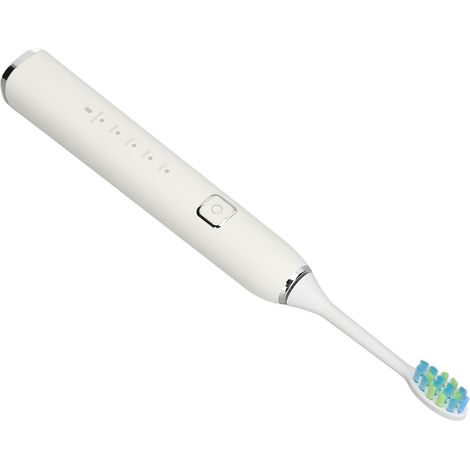 Elektrische Zahnbürste mit 5 Modi, wasserdichte Ladestation (IPX7), 1200 mAh Akku, smarte Zahnbürste mit Bürstenkopf, ideal für Zuhause und unterwegs (weiß). (1/5)