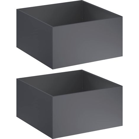 Cache-pot de jardin 2 pc Anthracite 80 x 80 x 40 cm vidaXL