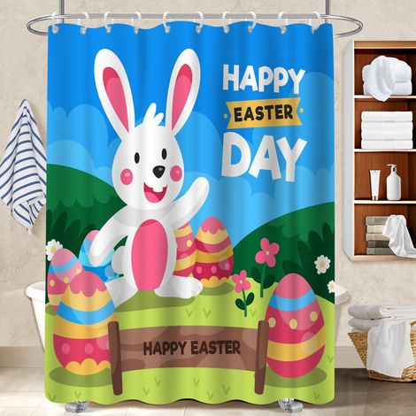 Rideau de douche tissu polyester 180x180 Épais séparation douche pour un printemps fleuri dans la salle de bain (1/5)