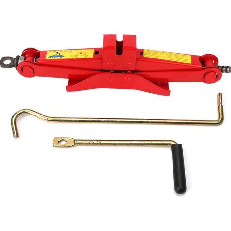 Cric de voiture professionnel 1T rouge, outil de levage à levier en fer pour coffre, pneu, extérieur