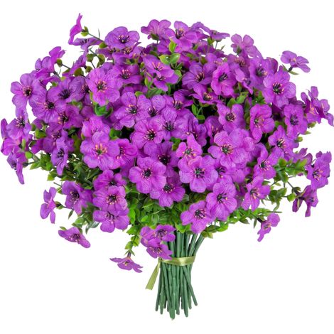 Fiori Artificiali Decorativi Bouquet Realistici Viola 36 cm 9 pz (1/5)