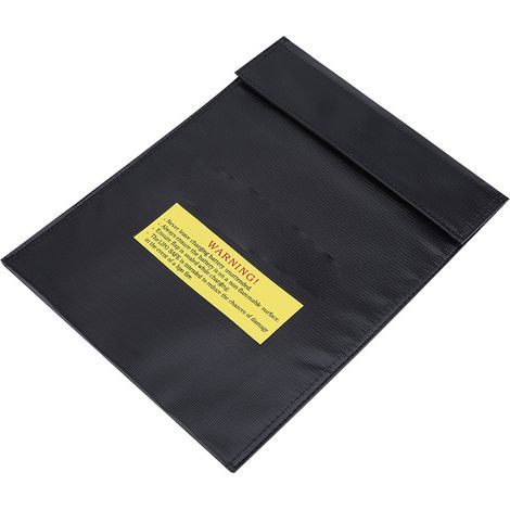 Feuerfeste Tasche, tragbarer Sicherheitsbeutel für LiPo-Akkus in zwei Größen (Schwarz S) (1/5)