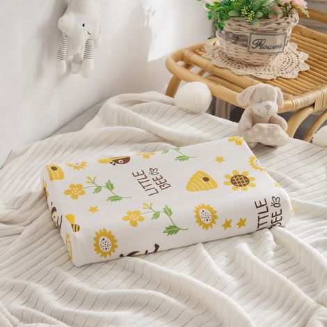 Oreiller pour enfant en latex naturel, oreiller de couchage, housse de coussin amovible en coton lavable incluse, oreiller pour tout-petit, oreiller de sieste pour enfants, unisexe pour garçons et fil (1/3)