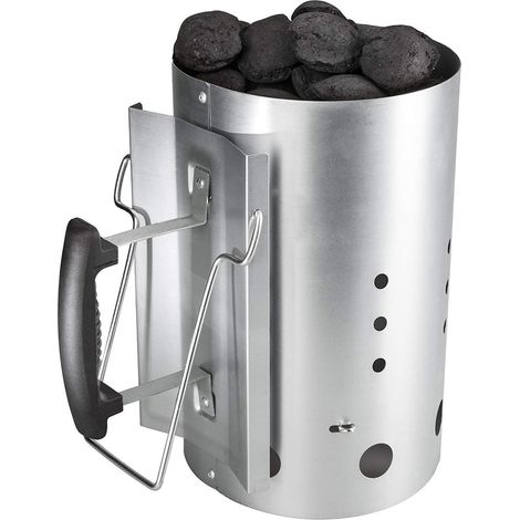 1 Allumeur de charbon,Acier galvanisé,Démarrage rapide sans liquide,30,5cm de hauteur,Pour barbecue Weber 7416 et jardin (1/5)
