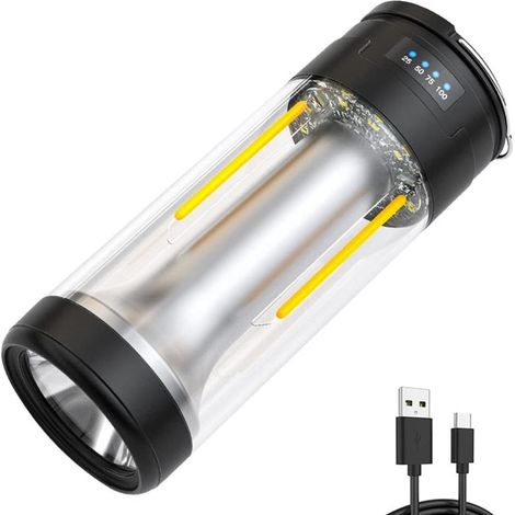 Camping-Taschenlampe, Dual-Arbeitsleuchte, Outdoor-Arbeitsleuchte, Typ C, wiederaufladbar, magnetisch
