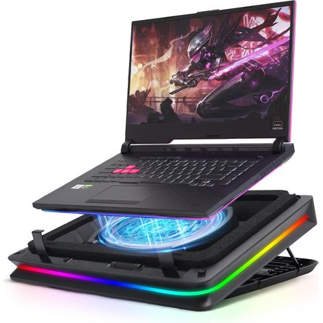 Gaming-Laptop-Kühlständer mit Touch-Steuerung, variabler Geschwindigkeit, für schnelle Kühlung von 13-19 Zoll Laptops, extra großer 18 cm leistungsstarker Turbolüfter. (1/5)