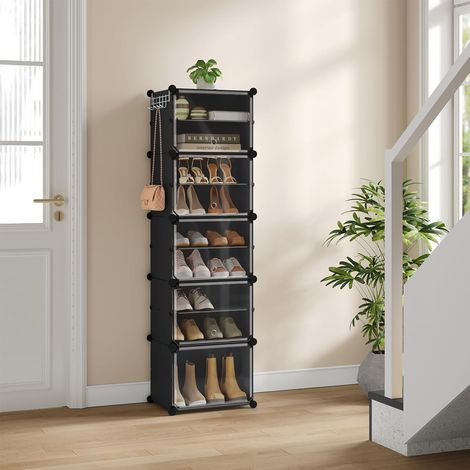 WOLTU Scarpiera 2x5 Scomparti Scarpe 20 Paia Salvaspazio Nero