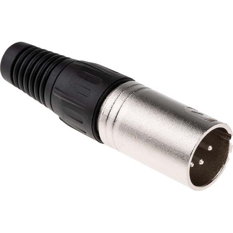 RS PRO-Connecteur XLR Mâle Droit 4 voies Montage sur câble, placage Argent ( Prix pour 1 )