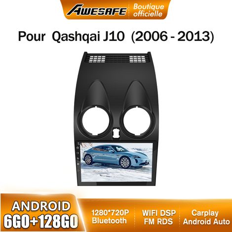 AWESAFE Autoradio Android 13 pour Nissan Qashqai J10 (2006-2013) 6Go+128Go 9'' écran Tactile Carplay GPS WiFi Bluetooth Android Auto (1/5)