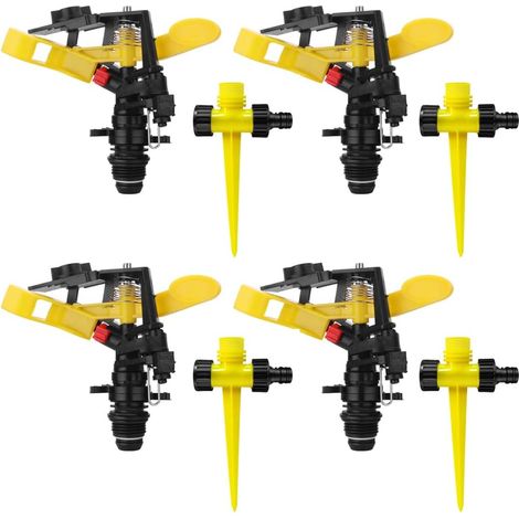 4 Pcs Arroseur Automatique à 360°,Arroseur Réglable Système Dirrigation pour Pelouse Automatique (1/5)