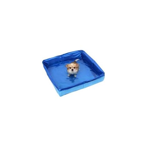 Piscine pour Chien Pliable 50×50×10 cm, Bassin Carré en PVC Étanche, Piscine Chat Portable pour Petit Chien et Chat, Utilisation Intérieure et Extérieure