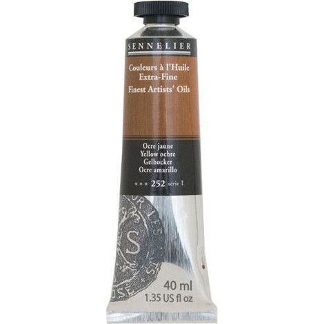 Peinture à l'huile - Sennelier - Ocre Jaune - 40ml - Pigments naturels - Finition satinée