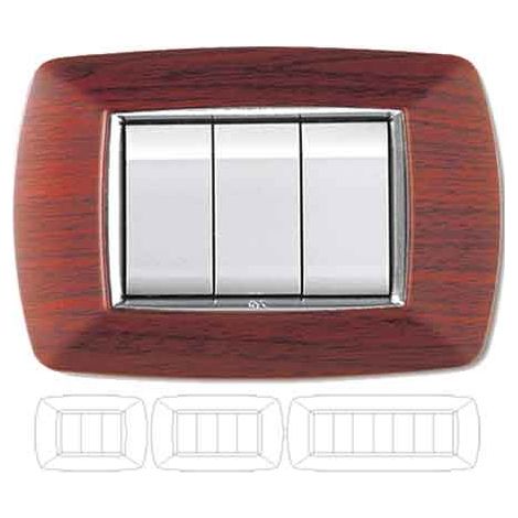 PLAQUE DE CACHE-INTERRUPTEUR BOIS FONCÉ 'MYLIFE' 7 modules