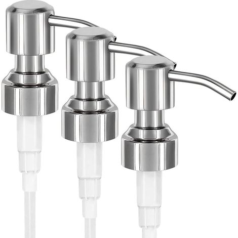 3 Pièces Distributeurs Pompe de Remplacement, Savon Lotion Liquide Ajutage Le maçon Pot Buse Bocal Tube d'extension pour Bouteilles Plastique 25mm - 30mm (1/5)