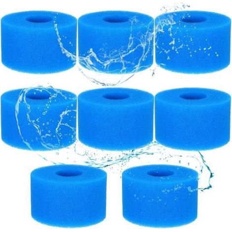 Éponge Filtrante Typ S1, 8er-Set für Whirlpool, Wiederverwendbare Filterpatrone, Schwamm für Schwimmbecken, wj