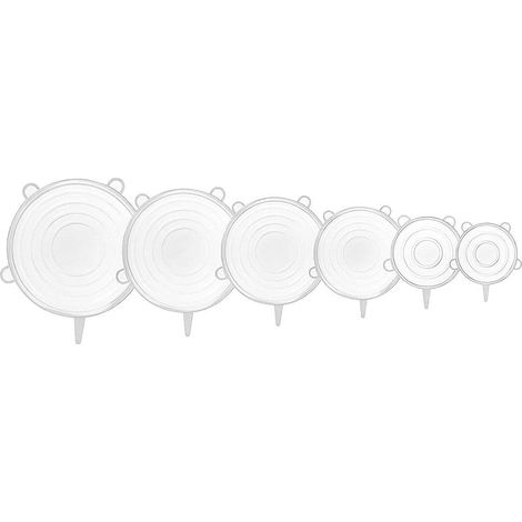 Couvercle En Silicone - Étanche - Extensible - Réutilisable - Pour Bouteilles Et Boîtes - 6 Pièces (1/5)