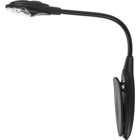 Tragbare, flexible Mini-LED-Leselampe mit Klemme, schwarz, für Schlafzimmer und Reisen (1/5)