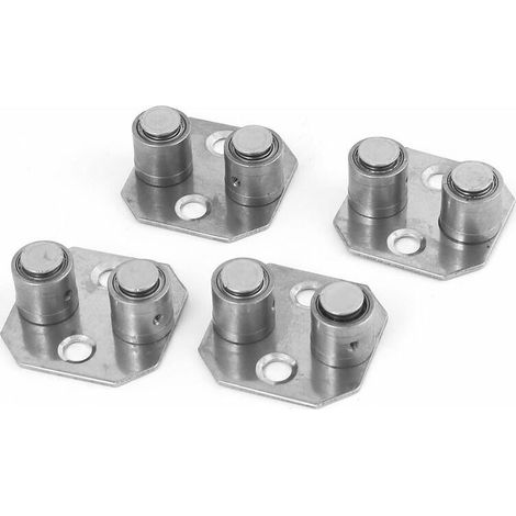 4 Pcs Coulissante Porte Double Arbre Retenue Suspendue Poulie Rail Guide Localisateur-Crezuo (1/3)