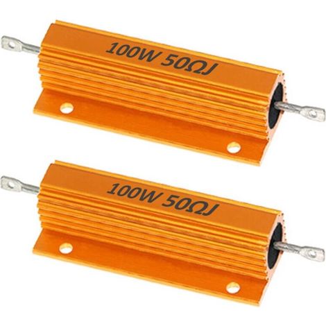 resistori di carico da 100 W, 50 ohm, 5% in un contenitore di alluminio, adattatore di conversione a filo avvolto per montaggio su telaio, decodificatore per luci hyperflash. (1/4)