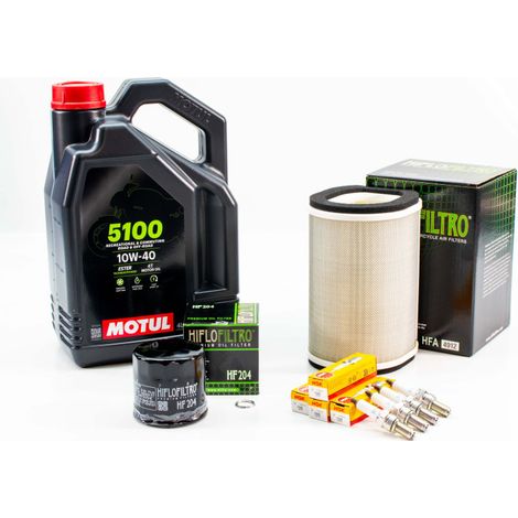 Kit Révision Filtres Bougies pour YAMAHA FJR 1300 AS de 2006 à 2011 - MOTUL 5100 10W40 4L