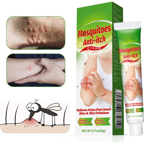 Crème anti-démangeaisons anti-moustiques, crème répulsive naturelle à base de plantes, soulagement des démangeaisons dues aux piqûres de moustiques et d'insectes. (1/5)
