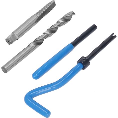 Kit d'inserts filetés hélicoïdaux M8x1,25 en acier rapide universel pour la réparation de moteurs automobiles (bleu) (1/5)