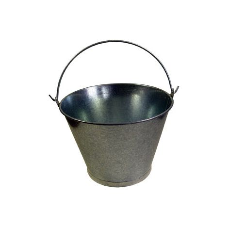 Cubo cónico galvanizado con asa lisa, 8 l, ø30,5 x 23 cm