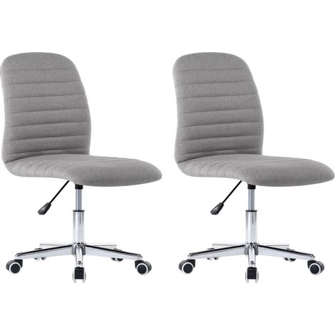 Juego de 2 sillas de cocina comedor con ruedas regulables en altura en tela gris claro CDS020494