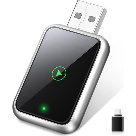 Adaptador inalámbrico CarPlay, conversión inalámbrica ultrarrápida para CarPlay con cable, compacto y estable, compatible con iOS 10+ y iPhone 6 y posteriores. (1/5)