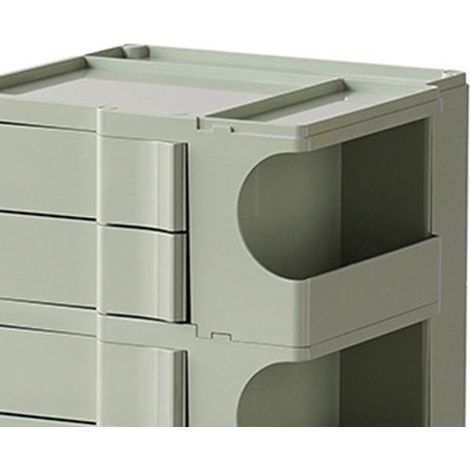Table de chevet à roulettes, 3 tiroirs pivotants, roulettes en plastique résistant aux chocs, pour chambre ou bureau, vert matcha, roulettes assorties (1/4)