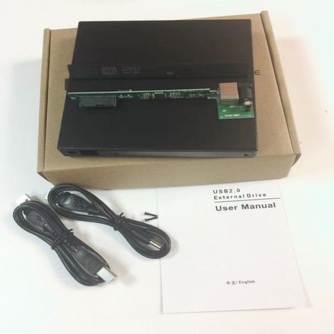 Externes CD/DVD-Laufwerksgehäuse (durch Hinzufügen eines optischen Laufwerks), CD-ROM-Montagegehäuse (USB 2.0 12,7 mm) (1/5)