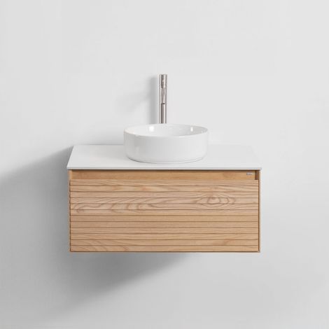 Conjunto de mueble de baño suspendido 80x50 cm en madera de fresno Tedrik SKLUM (1/5)