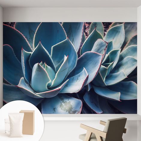 Papier peint décoratif avec colle pour mur dans salon chambre entrée et plus Solution de décoration facile à installer Aloès vert 152x104 cm (1/5)