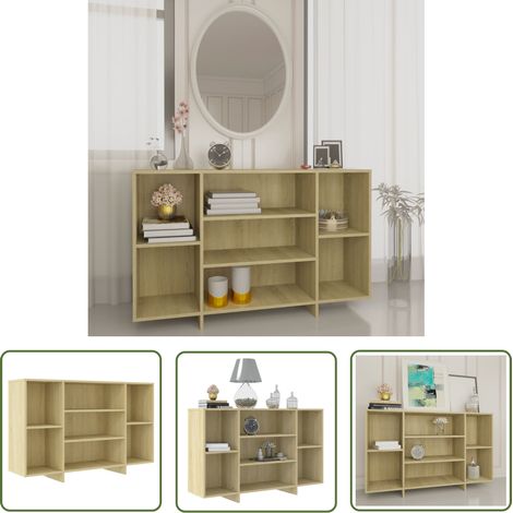 The Living Store Sideboard Sonoma-Eiche 120x30x75 cm Holzwerkstoff - Sideboard - Wohnzimmertisch - Regal - Aufbewahrung - Sonoma-Eiche (1/5)