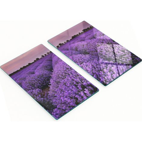 Tableros decorativos multifuncionales de vidrio templado, color lavanda, 2x30x52 cm.