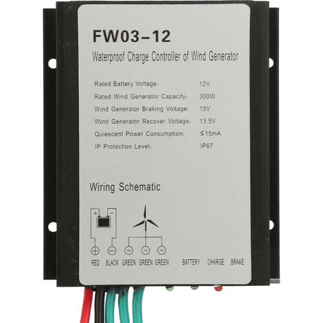 FW03-12 IP67 Wasserdichter 12V Windgenerator-Laderegler (1/5)