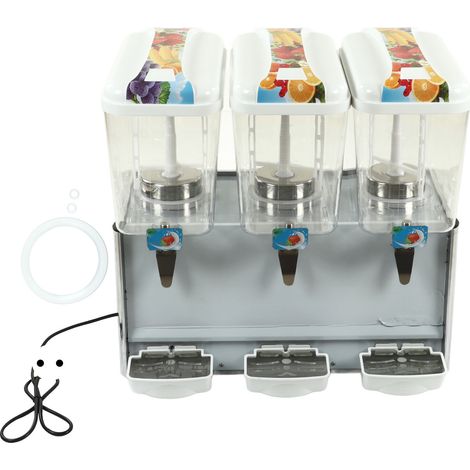 Eosnow Distributore di bevande con 3 serbatoi 380 W 18 litri per bevanda commerciale a refrigerazione rapida con agitazione Spina UE 220 V