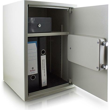Bituxx Safe Tresor Möbeltresor Wandtresor Aktentresor Geldschrank Maße(B/H/T): 350 mm x 520 mm x 360 mm - Türstärke: 4 mm lichtgrau