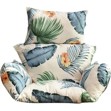 Coussin épais pour fauteuil suspendu hamac avec oreiller de tête, amovible et lavable, en daim (1/4)