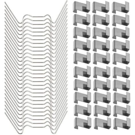 120 Pcs Clips de fixation pour vitre de verre à effet de serre en acier inoxydable (avec 60 clips de fil W pour vitrage en serre et 60 clips de chevauchement en Z pour vitrage de serre) (1/5)