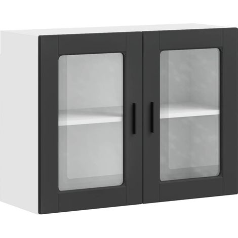 Maison Exclusive - Armoire murale de cuisine avec porte en verre Porto noir