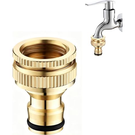 Adaptateur de Robinet 1 pièce, Cuivre Massif, Filetage Intérieur 2-en-1 (3/4" (1/5)