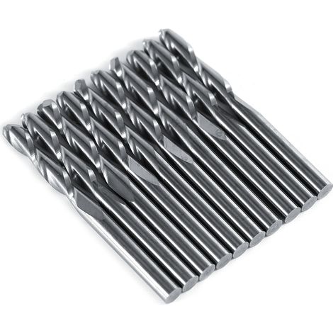 Jeu de 10 fraises à graver double coupe 1/8'', longueur de coupe 17mm, carbure de tungstène, pour défonceuse et gravure précise. (1/5)