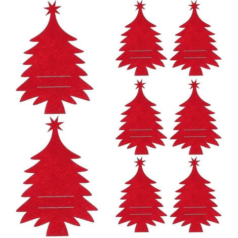 Porte-couverts de Noël en forme de sapin (lot de 8), porte-fourchettes et porte-ustensiles sur le thème de Noël (1/2)